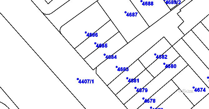 Parcela st. 4684 v KÚ Židenice, Katastrální mapa