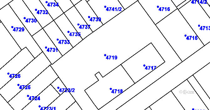 Parcela st. 4719 v KÚ Židenice, Katastrální mapa
