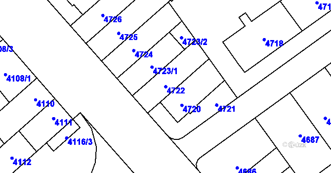 Parcela st. 4722 v KÚ Židenice, Katastrální mapa