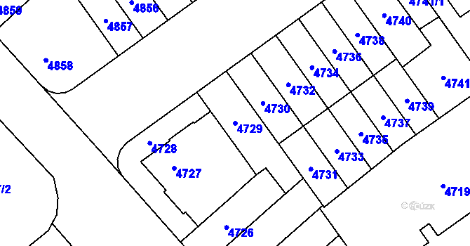 Parcela st. 4729 v KÚ Židenice, Katastrální mapa