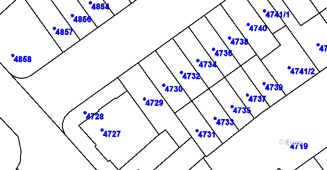 Parcela st. 4730 v KÚ Židenice, Katastrální mapa