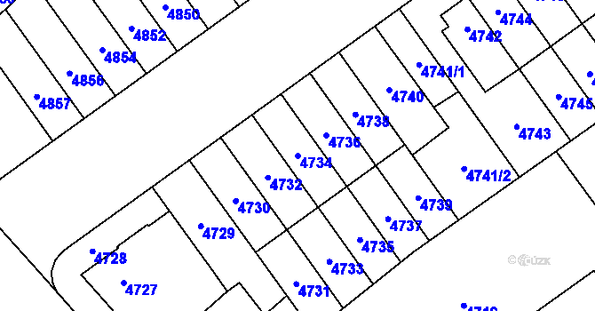 Parcela st. 4734 v KÚ Židenice, Katastrální mapa