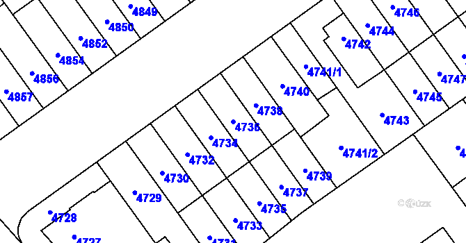 Parcela st. 4736 v KÚ Židenice, Katastrální mapa