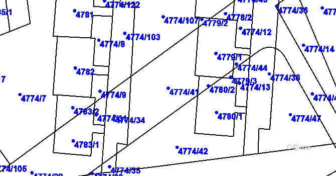 Parcela st. 4774/41 v KÚ Židenice, Katastrální mapa