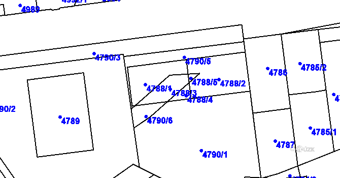 Parcela st. 4788/3 v KÚ Židenice, Katastrální mapa