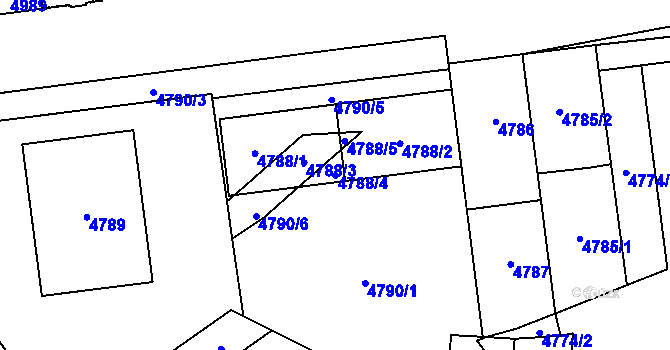 Parcela st. 4788/4 v KÚ Židenice, Katastrální mapa