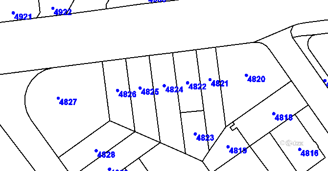 Parcela st. 4824 v KÚ Židenice, Katastrální mapa
