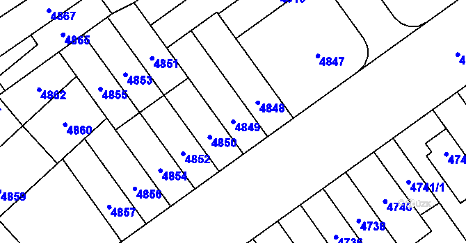Parcela st. 4849 v KÚ Židenice, Katastrální mapa