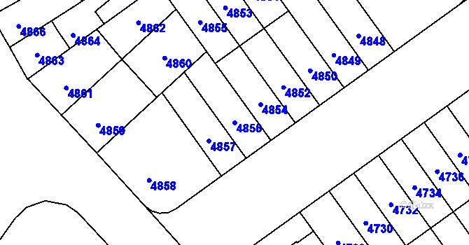 Parcela st. 4856 v KÚ Židenice, Katastrální mapa