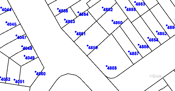 Parcela st. 4859 v KÚ Židenice, Katastrální mapa
