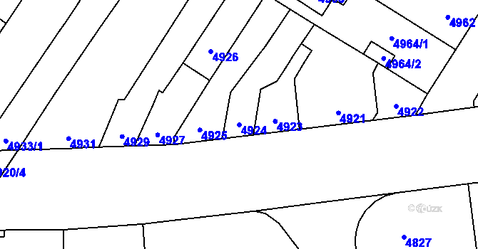 Parcela st. 4924 v KÚ Židenice, Katastrální mapa
