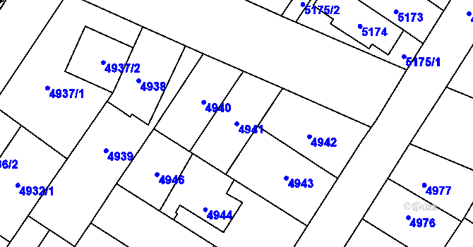 Parcela st. 4941 v KÚ Židenice, Katastrální mapa
