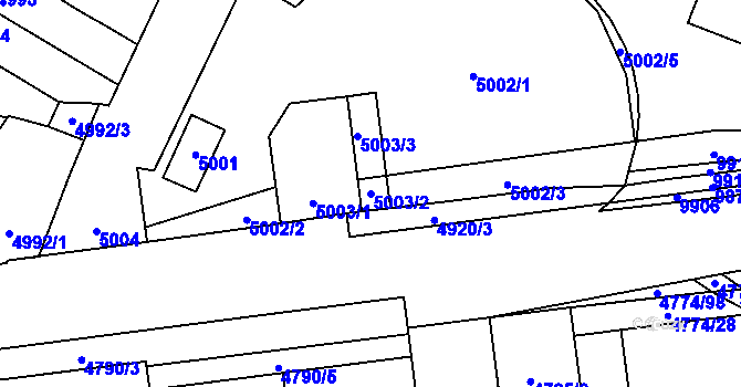 Parcela st. 5003/2 v KÚ Židenice, Katastrální mapa