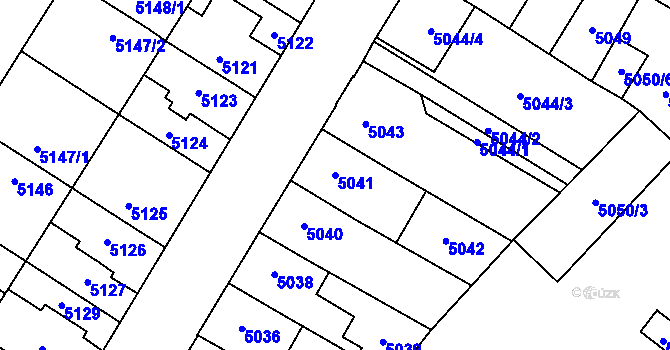 Parcela st. 5041 v KÚ Židenice, Katastrální mapa
