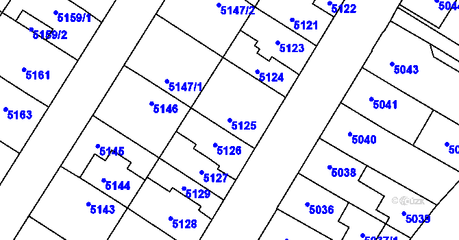 Parcela st. 5125 v KÚ Židenice, Katastrální mapa