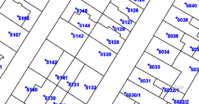 Parcela st. 5130 v KÚ Židenice, Katastrální mapa