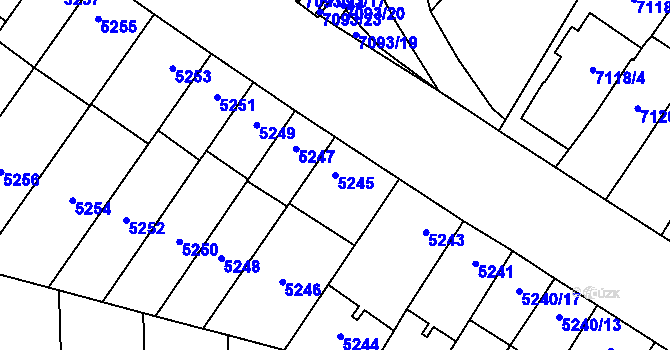 Parcela st. 5245 v KÚ Židenice, Katastrální mapa