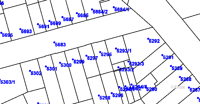 Parcela st. 5295 v KÚ Židenice, Katastrální mapa