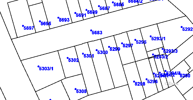 Parcela st. 5300 v KÚ Židenice, Katastrální mapa