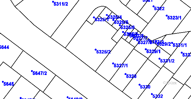 Parcela st. 5325/2 v KÚ Židenice, Katastrální mapa