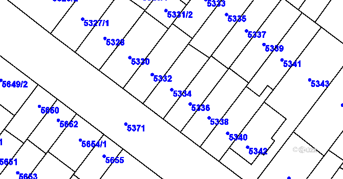 Parcela st. 5334 v KÚ Židenice, Katastrální mapa