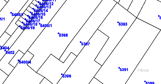 Parcela st. 5397 v KÚ Židenice, Katastrální mapa
