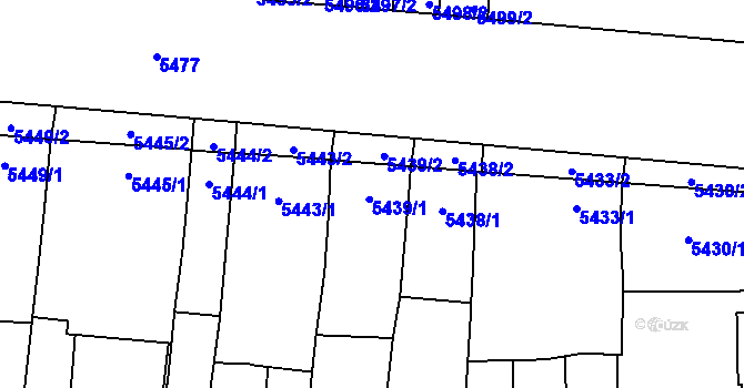 Parcela st. 5439/1 v KÚ Židenice, Katastrální mapa