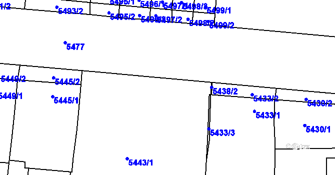 Parcela st. 5439/2 v KÚ Židenice, Katastrální mapa