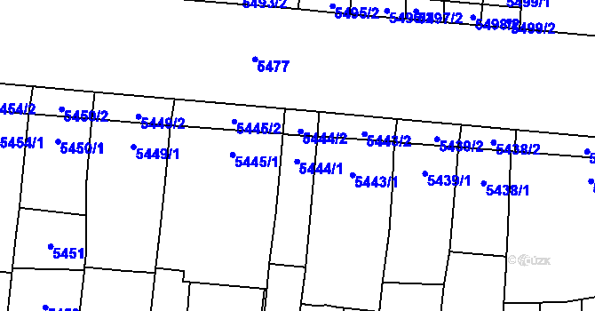 Parcela st. 5444/1 v KÚ Židenice, Katastrální mapa