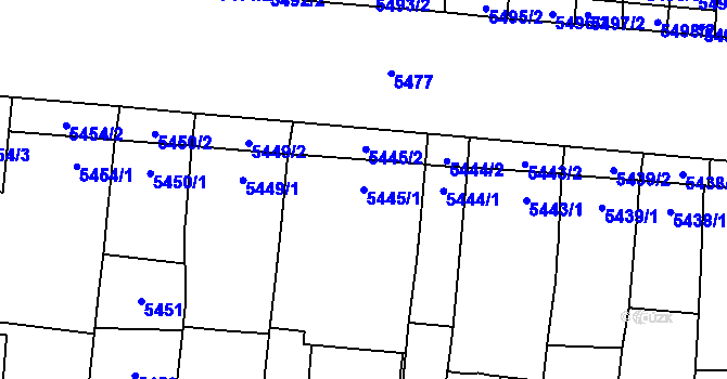 Parcela st. 5445/1 v KÚ Židenice, Katastrální mapa