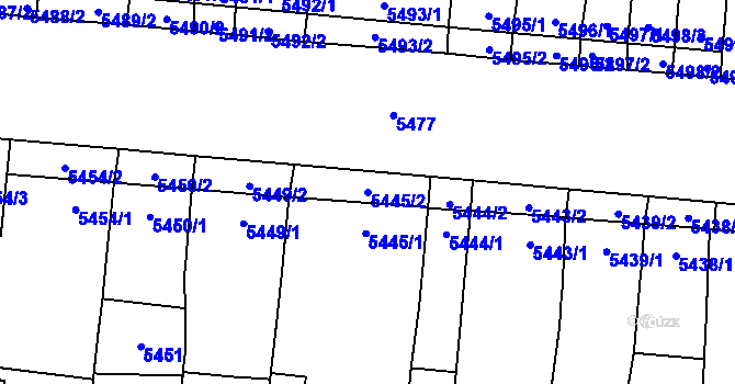Parcela st. 5445/2 v KÚ Židenice, Katastrální mapa