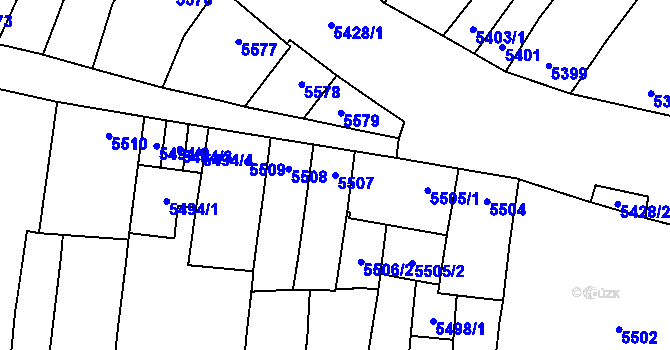 Parcela st. 5507 v KÚ Židenice, Katastrální mapa