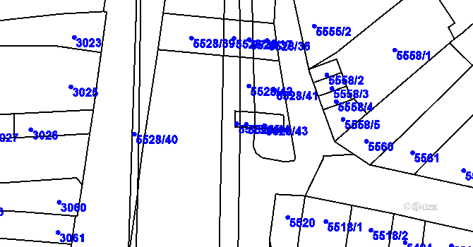 Parcela st. 5528/45 v KÚ Židenice, Katastrální mapa