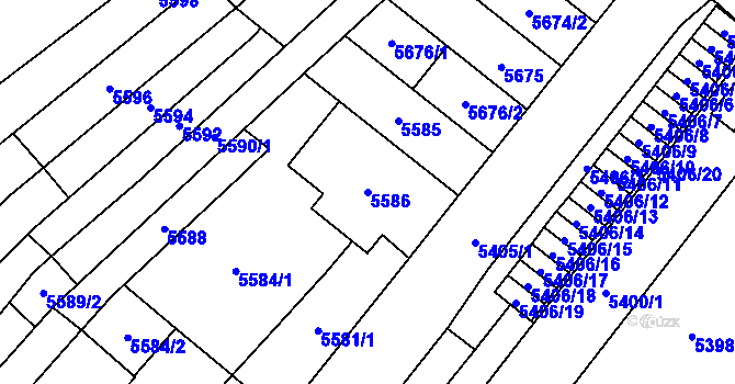 Parcela st. 5586 v KÚ Židenice, Katastrální mapa