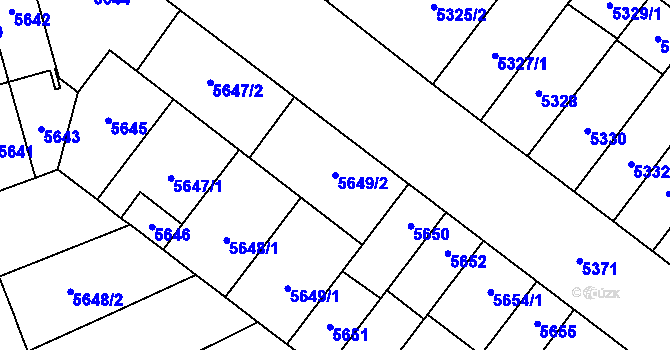 Parcela st. 5649/2 v KÚ Židenice, Katastrální mapa