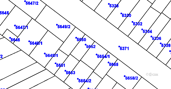 Parcela st. 5652 v KÚ Židenice, Katastrální mapa