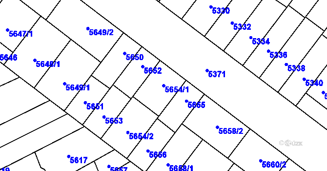 Parcela st. 5654/1 v KÚ Židenice, Katastrální mapa
