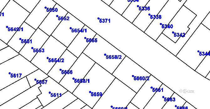 Parcela st. 5658/2 v KÚ Židenice, Katastrální mapa