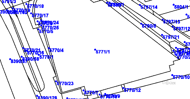 Parcela st. 5771/1 v KÚ Židenice, Katastrální mapa