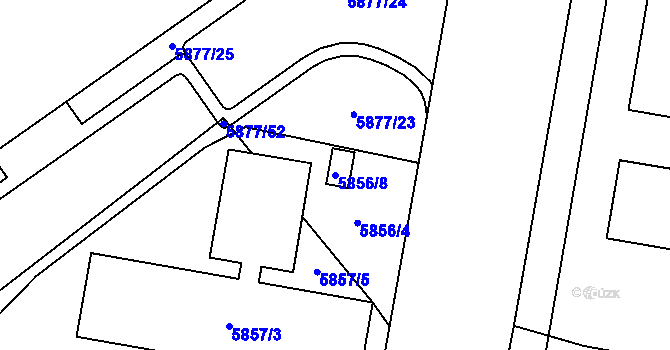 Parcela st. 5856/8 v KÚ Židenice, Katastrální mapa