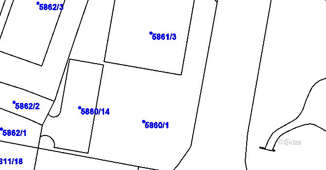 Parcela st. 5860/2 v KÚ Židenice, Katastrální mapa