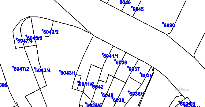 Parcela st. 6041/1 v KÚ Židenice, Katastrální mapa