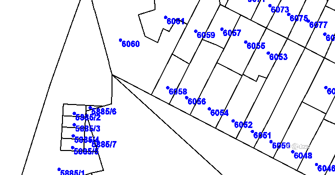 Parcela st. 6058 v KÚ Židenice, Katastrální mapa