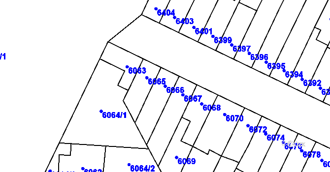 Parcela st. 6066 v KÚ Židenice, Katastrální mapa