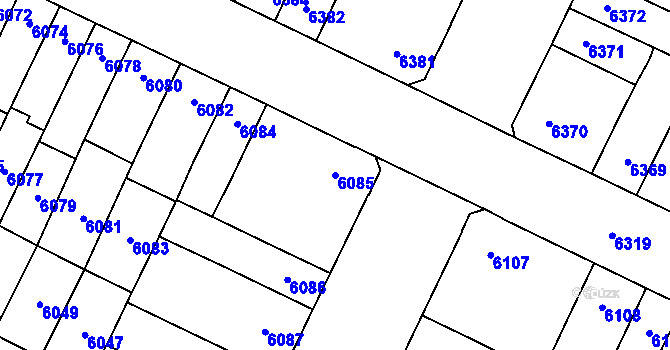 Parcela st. 6085 v KÚ Židenice, Katastrální mapa