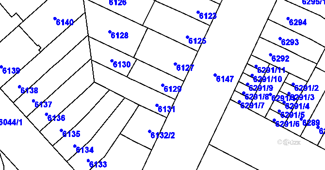 Parcela st. 6129 v KÚ Židenice, Katastrální mapa