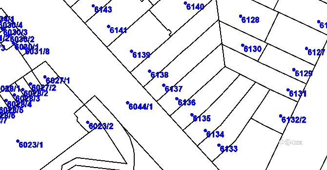 Parcela st. 6137 v KÚ Židenice, Katastrální mapa
