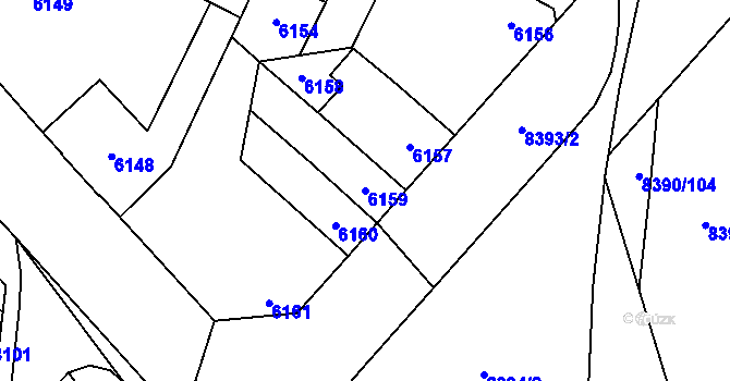Parcela st. 6159 v KÚ Židenice, Katastrální mapa