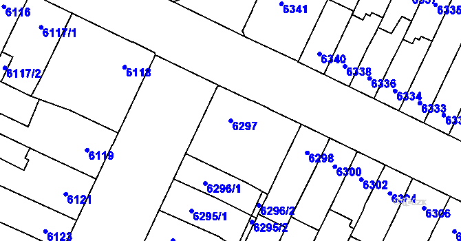 Parcela st. 6297 v KÚ Židenice, Katastrální mapa