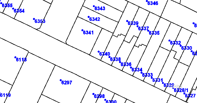Parcela st. 6340 v KÚ Židenice, Katastrální mapa